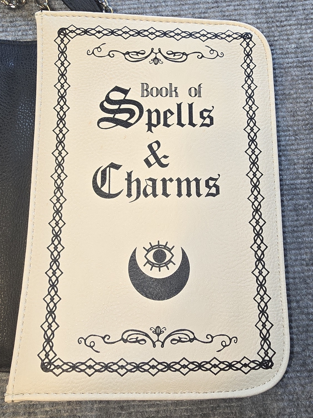 Hot Topic Book of Spells & Charms Gothic Crossbody Bag Witchy Black White